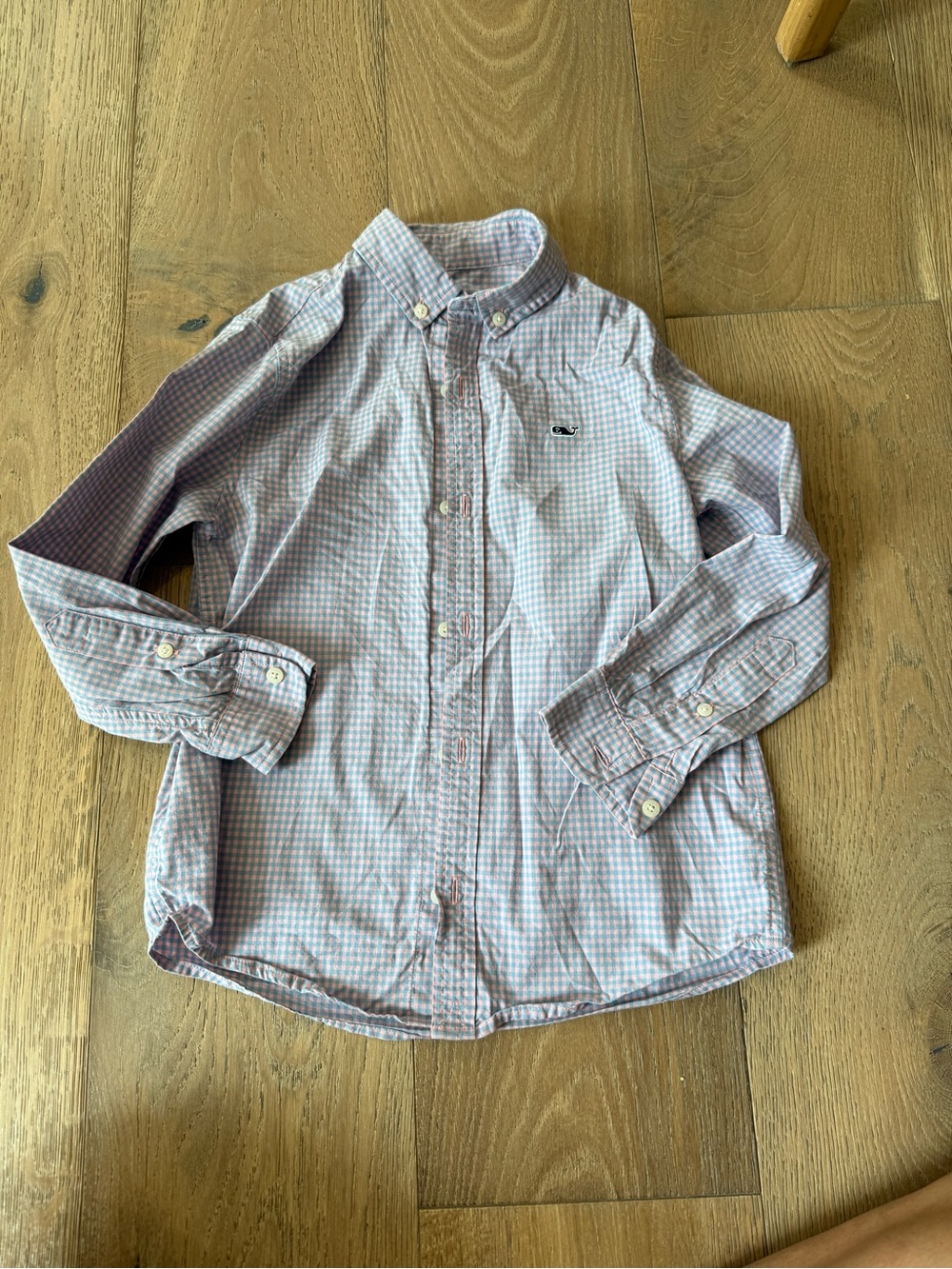 Vineyard vines Boys Button-Down Check Shirt in Light Blue & Pink